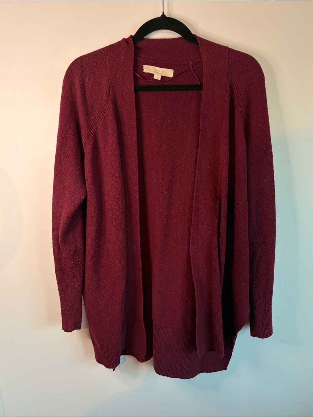 LOFT Open-Front Burgundy Women's Cardigan